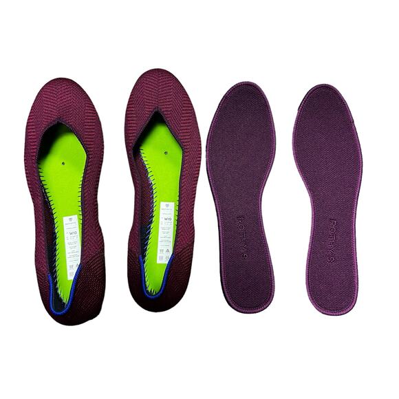 Rothy’s The Flat Burgundy Plum Chevron Women’s Size 10 - Picture 4 of 8